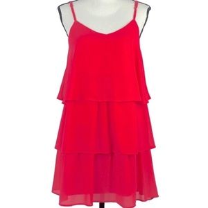 Francesca’s Pink Sleeveless Ruffle Dress